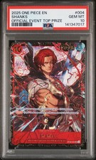 2025 ONE PIECE PROMOS OFFICIAL EVENT TOP PRIZE #004 SHANKS PSA 10 picture
