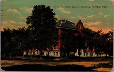 Norfolk, NE High School Building Postcard c1918 - Divided Back picture