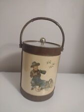 1970’s Ice Bucket Norman Rockwell 2 Nostalgic Scenes Boy And Dog Rustic picture