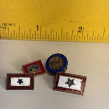 Vintage WWII Sterling Silver Pins Lot Of 5, One Two Star Mother Sons In Service picture