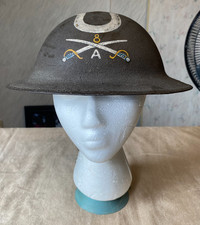 Early VINTAGE Charles S Harris Co A 8th Cavalry Crawford Ne. Combat Helmet #ZA60 picture