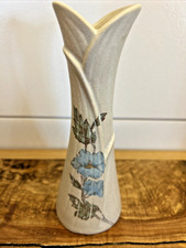 Vintage Bud Vase Hand Painted Floral Counterpoint San Francisco Blue Flowers 6