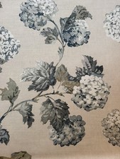 ANNA FRENCH FABRIC DESIGN Sussex Hydrangea 1  SLATE/LINEN 1 3/8 Yards picture