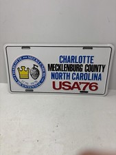1976 Charlotte Mecklenburg NC Metal License Plate Car Tag Bicentennial picture