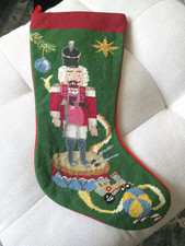 NWT SFERRA Bros. Wool Needlepoint Toy Soldier Christmas Stocking  picture