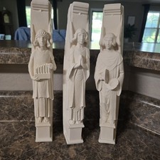 Vintage Facsimilies Ltd Set of 3 Angel Musician Plaster Wall Corbels Gothic... picture