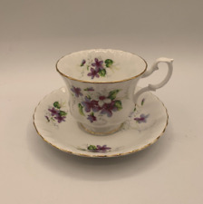Vintage Royal Albert Purple Violets Cup and Saucer English Bone China picture