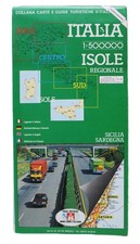 COLLANA HIGHWAY ROAD MAP OF SICILY AND SARDINIA ITALY 1980s VINTAGE picture