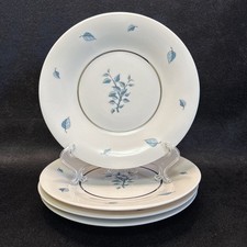 Vtg 4 Theodore Haviland Luanda Bread & Butter Plates Blue Leaves Made In America picture