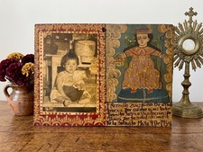 Santo Niño de Atocha 1954 Mexican Ex Voto Retablo Scorpion 12in picture