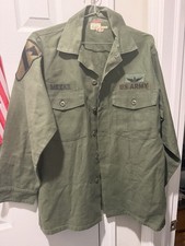 Vintage 1973 US Army OG-107 Utility Shirt 1st Cav Division Aviator 15.5 x 31 picture