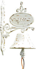 Sungmor Cast Iron Dinner Bell Rustic White Wall Hanging Door Bell Welcome Sign picture