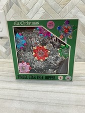 Mr. Christmas Light Up Tinsel Star Tree Topper, Multicolor/Silver Holiday picture