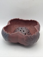 Van Briggle Pottery Tulip Bowl Matching Flower Frog Mulberry 9” Vintage picture