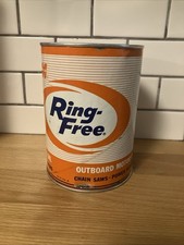Vintage Macmillan Ring Free Outboard motor oil 1 quart can Empty Composite picture
