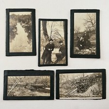 Antique Snapshot Photograph Lot Handsome Young Men Man Day Outside Findlay OH picture