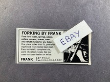 1975 Ad. Frank. Evanston, IL. Forking by Frank. One piece tubes. picture