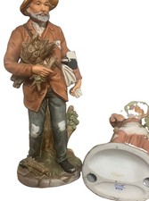 Meissen vintage signed porcelain statues (old man and women Farmer Collection) picture