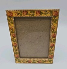 Vintage Bucklers Inc Floral Butterscotch Enamel Picture Frame 4