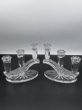 Vintage Pair (2) of Buder Bleikristall 3 Arm 24% Lead Crystal Candelabra picture