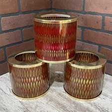 Moe Pendant Honeycomb Glass Light Shades MCM 1960s SHADES ONLY - Red & Amber picture