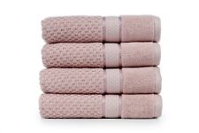 Ample Decor Set of 4 Bath Towel 100% Cotton - Highly Absorbent, Popcorn Textured picture