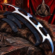 Handcrafted Klingon Bat’leth Replica – Curved Stainless Steel Fantasy Blade picture