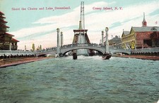 Postcard Coney Island, NY: Amusement Park, Shoot the Chutes & Lake Dreamland  picture