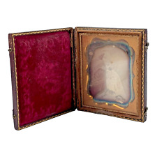 Antique 19th C. Daguerreotype Tintype Photo Young Victorian Lady Complete Case picture
