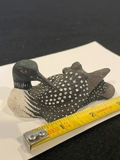Nature's Window Hand Carved Wooden Loon Duck 3.5