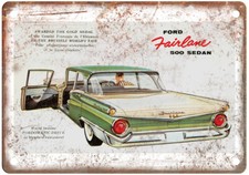 Vintage 1959 Ford Fairlane 500 Sedan Ad Retro Look Metal Sign A5690 picture