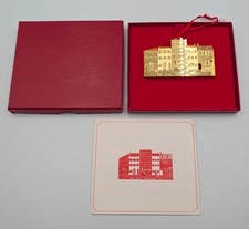 1989 Old Town Alexandria Virginia Brass Christmas Ornament 24k Gold in Box picture