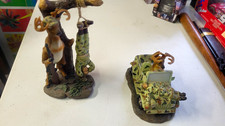 Vintage Young's Inc Funny Hunting Figurine Lot (2) - Deer Revenge Theme Gag Gift picture