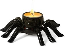 Halloween Spider Candle Holder Black Ceramic Tealight Holder Table Centerpiece D picture