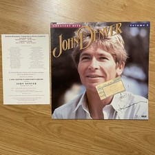 RARE John Denver Autograph Signed Record Sleeve Take Me Home Ticket & Pamphlet picture