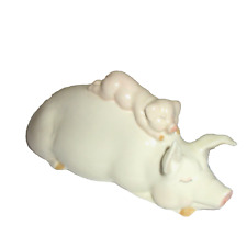 Vtg Beswick Pig Sow and Piglet Sleeping Figurine Porcelain England 1980s 6.5