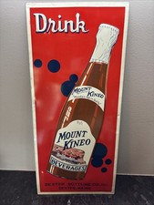 Rare Mount Kineo Beverages Dexter Bottling Co Maine Advertising Soda Sign 20 X 9 picture
