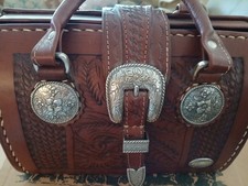 2003 American West tooled leather handbag, new in box picture