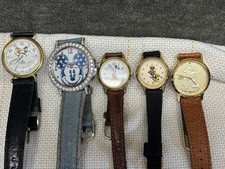 Mickey Mouse Quartz Wristwatch Watch Time 6pcs  Rare Manual wind All Running picture