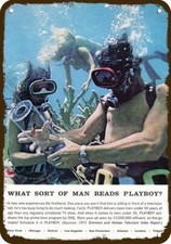 1972 Sexy Woman Scuba Diver & PLAYBOY Vintage-Look DECORATIVE REPLICA METAL SIGN picture