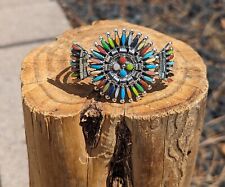 Zuni Petite Needlepoint Bracelet Multi Stones Native American Signed  Sz 6.25 picture