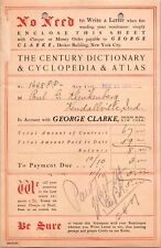George Clarke New York NY 1901 Billhead Dictionary Cyclopedia & Atlas picture
