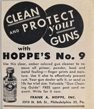 1946 Print Ad Hoppe's No. 9 Gun Cleaning Oil Cleans & Protects Philadelphia,PA picture