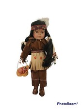 Cathay Collection Porcelain Native American Indian Girl Doll holding basket picture