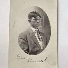 Antique RPPC Real Photograph Postcard Handsome Young Man ID Ross Stewart picture