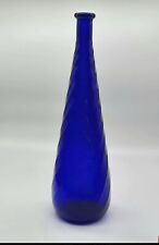 Vintage Italian Empoli Colbalt Blue Vase Mid Century Modern Abstract Design.  picture