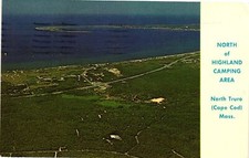 Vintage Postcard- NORTH OF HIGHLAND CAMPING AREA, NORTH TRURO, CAPE COD, MA. picture
