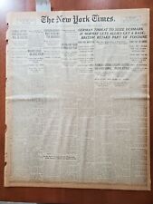 1917 NOVEMBER 28 NEW YORK TIMES - GERMAN THREAT TO SEIZE DENMARK - NT 8074 picture
