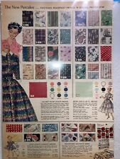 1955 Spiegel Catalog Print Ad Mid Century Modern Fabric Percales Pleated Tweeds picture