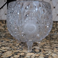 VINTAGE McKees Innovation Line 410  3 FOOTED ROSE BOWL EAPG & Brilliant Glass picture